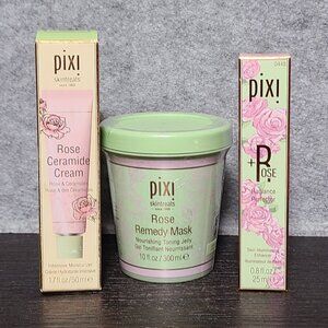 NEW Bundle of Pixi Rose Skincare- Mask, Ceramide Lotion, Skin Perfector